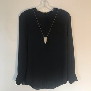 Apt 9 Black long sleeve blouse with half zip